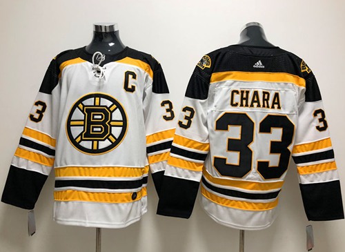 Adidas Bruins #33 Zdeno Chara White Road Authentic Stitched NHL Jersey